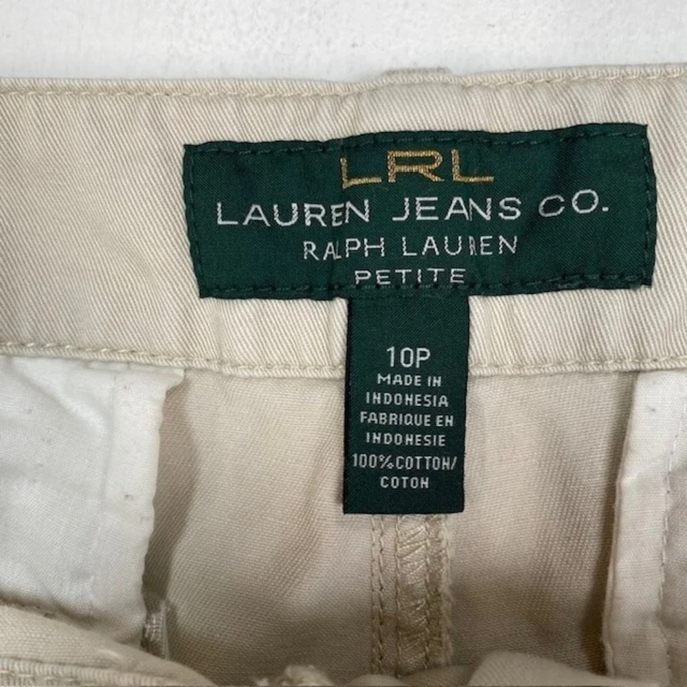 Lauren Jeans Co Ralph Lauren Womens 10P Khaki Chino Shorts‎ Tan Cotton Petite